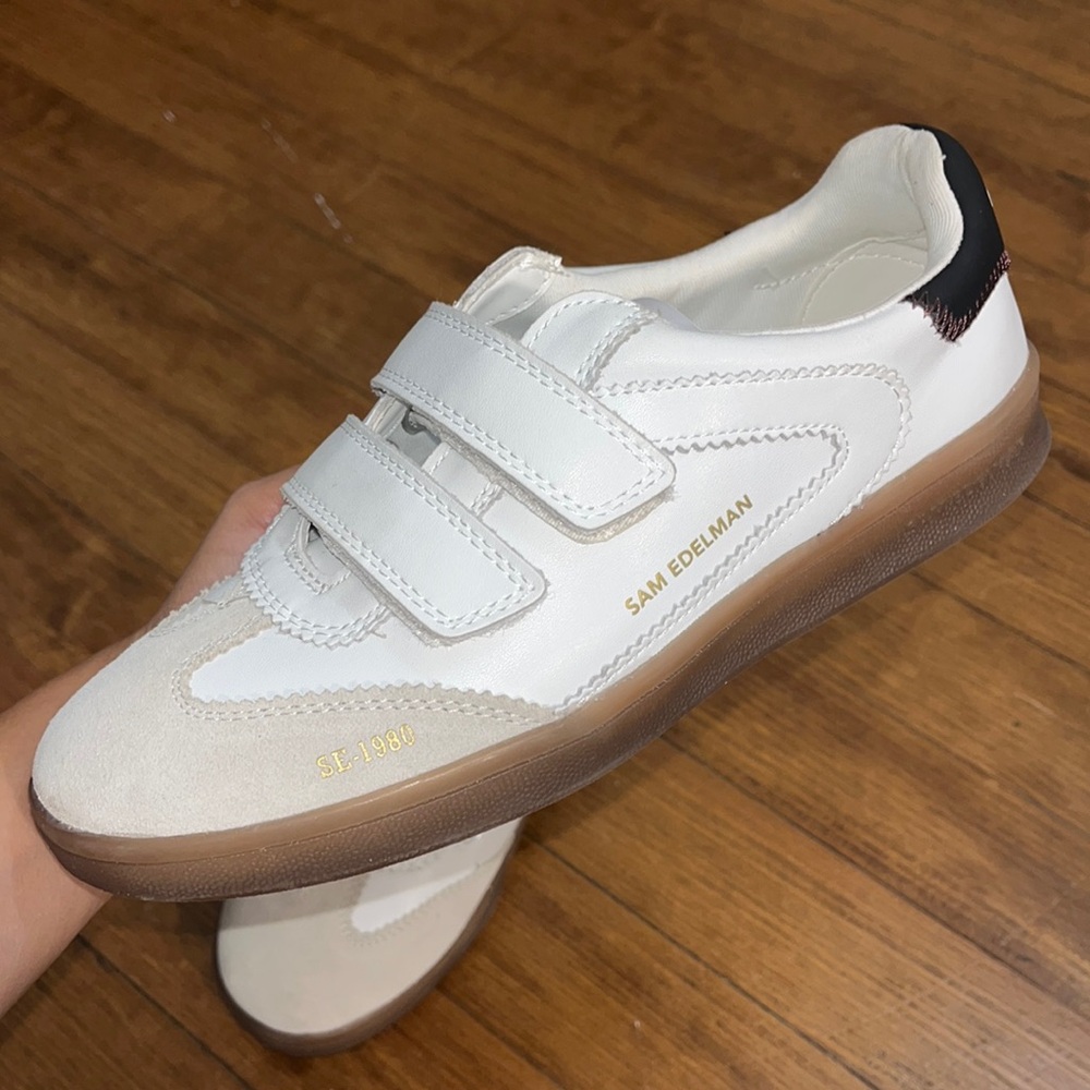 Sam Edelman White Velcro Sneakers